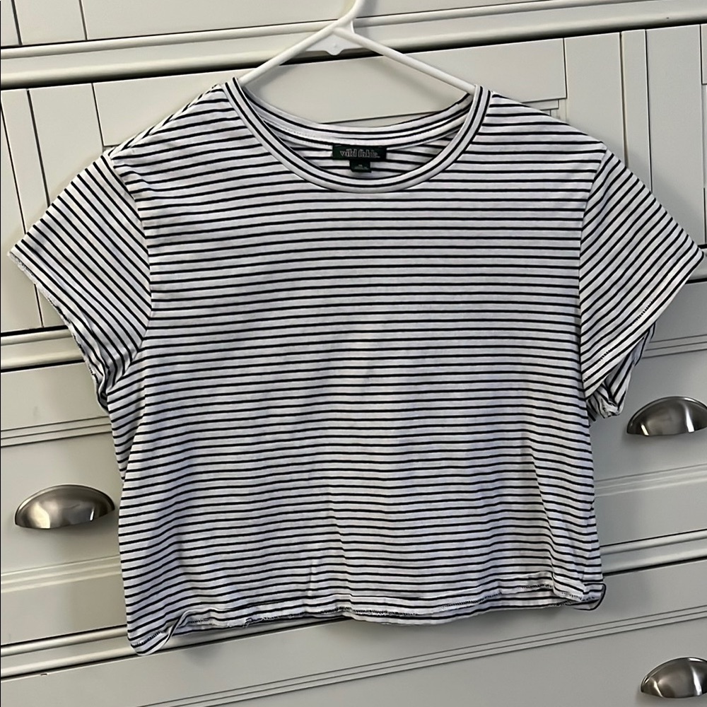 Striped Black and White Women's Top